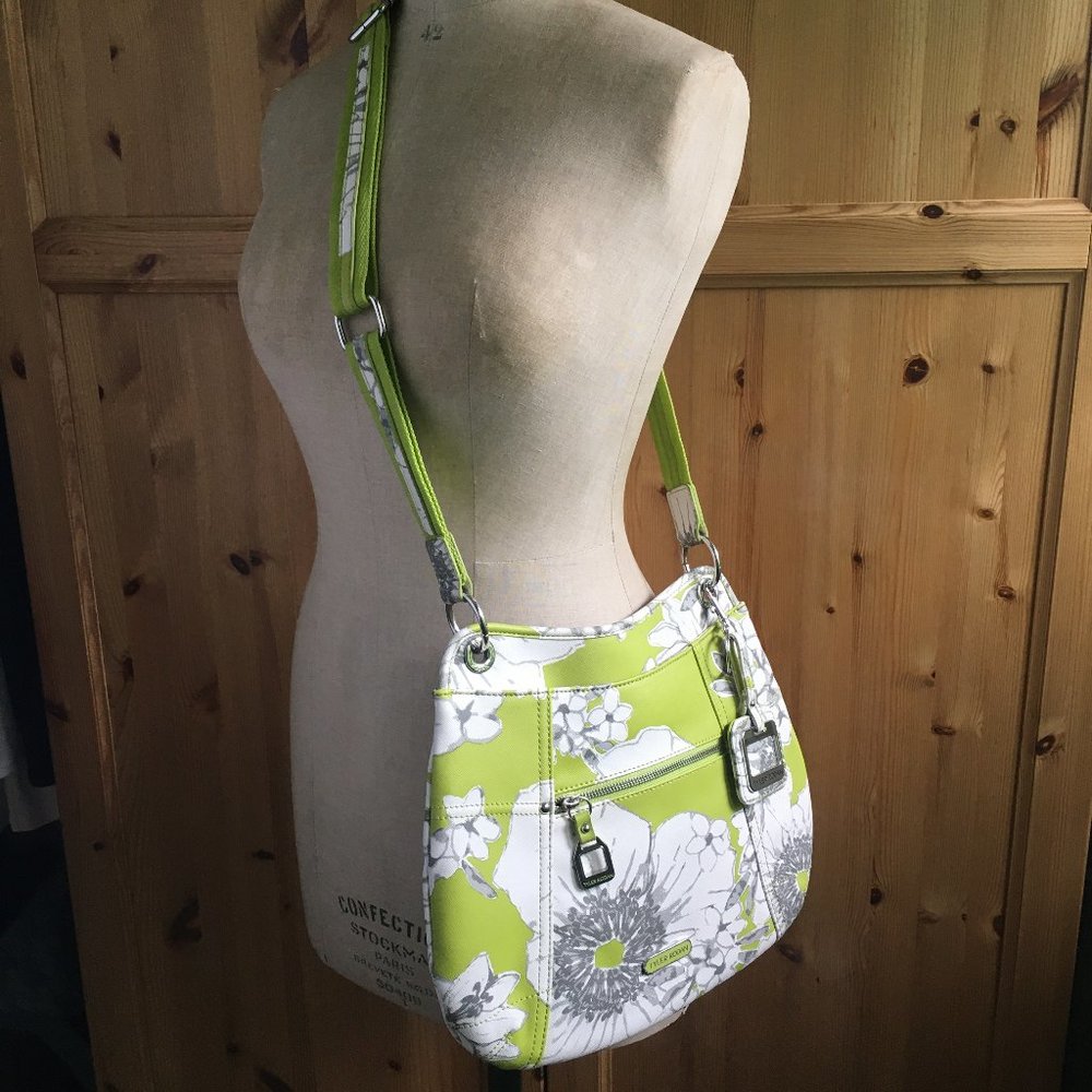 Green/White/Grey Shoulder Bag Silver Hardware NWOT